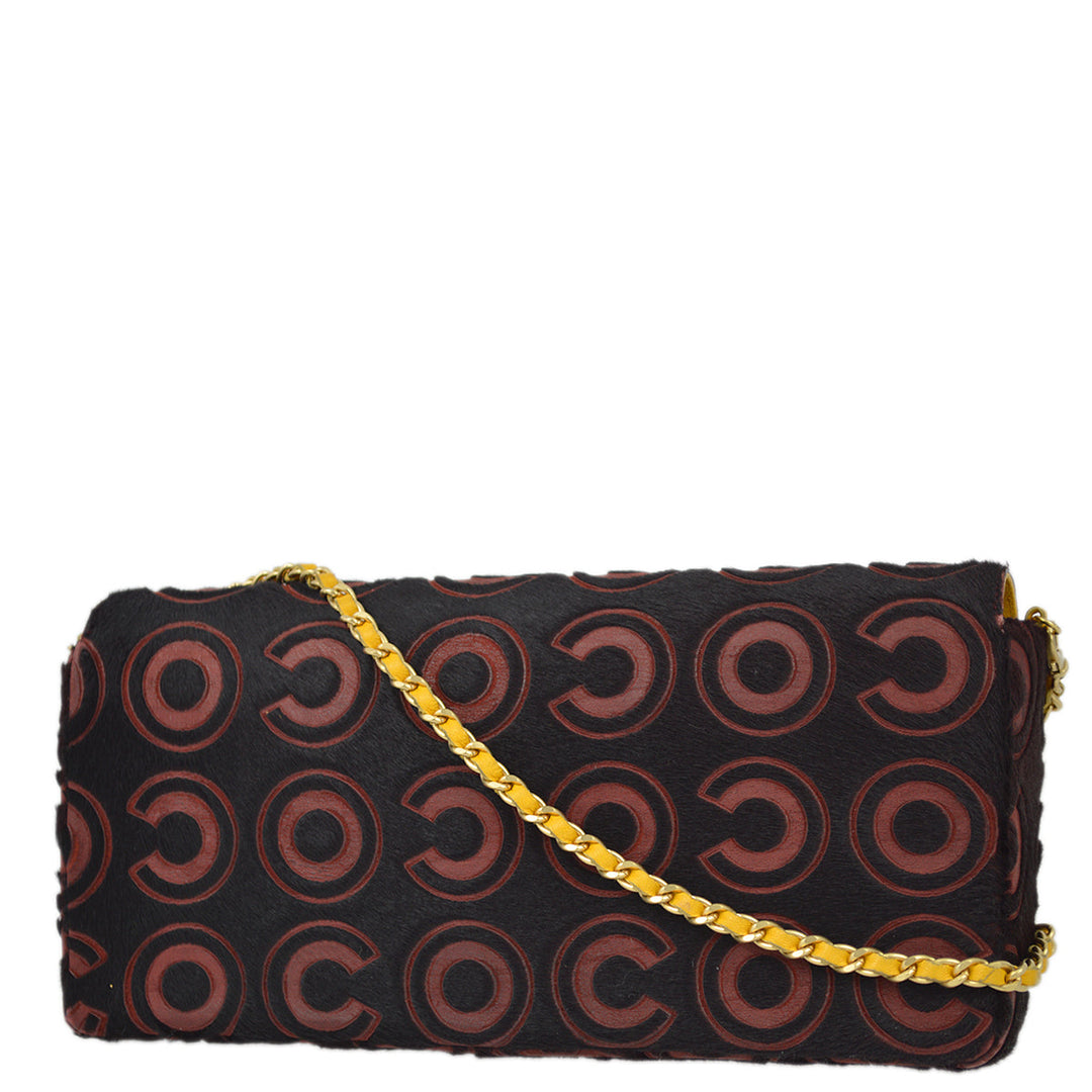 Top Quality Chanel Bordeaux Pony Hair COCO East West Shoulder Bag