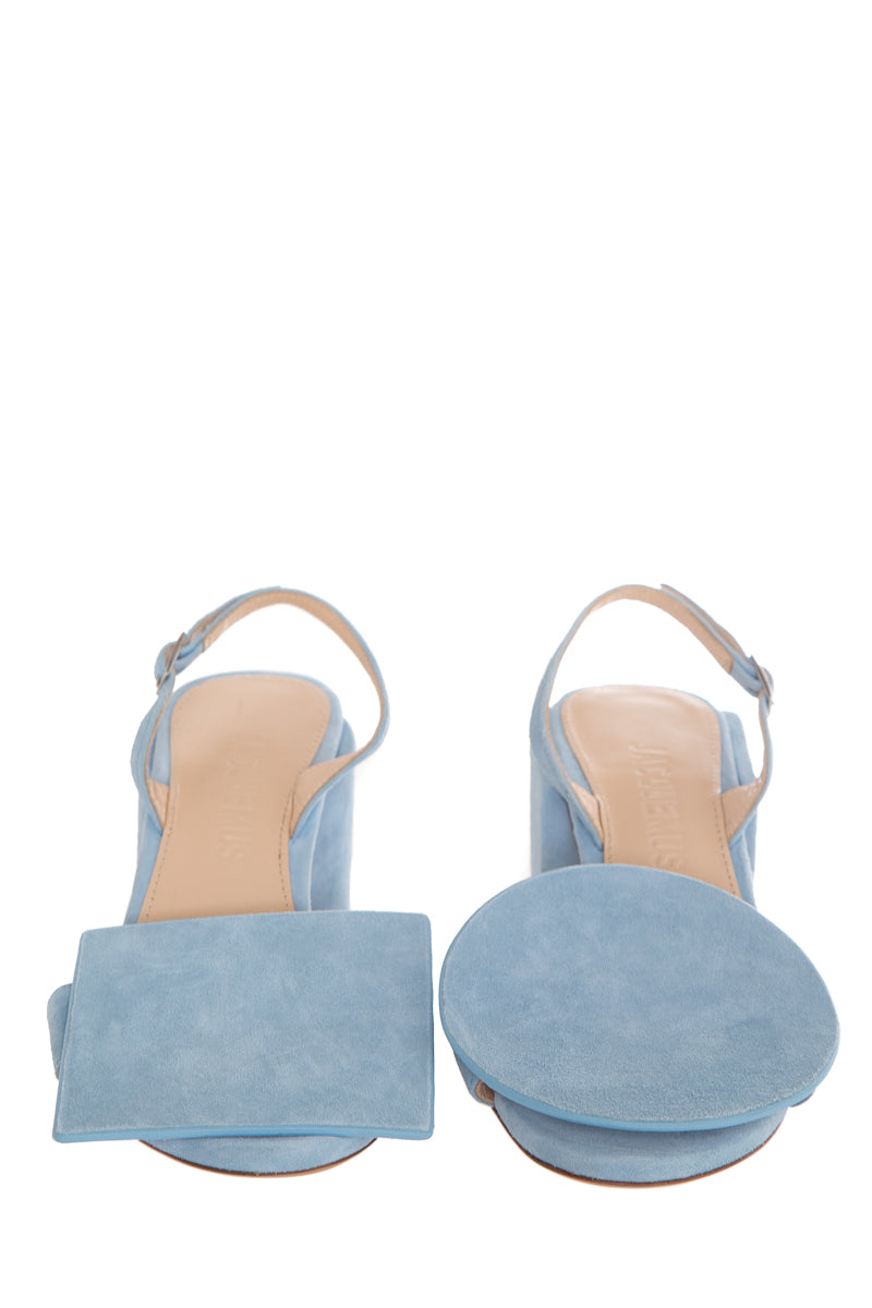 Jacquemus Light Blue Suede Sandals SZ 37