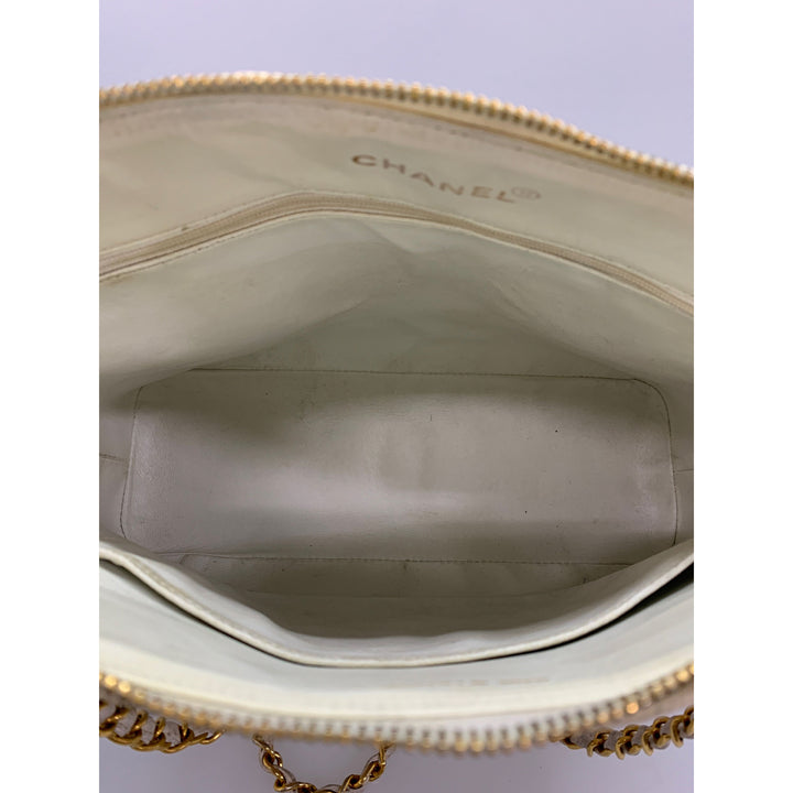 #CHANEL/Cross Body Bag/WHT/Leather