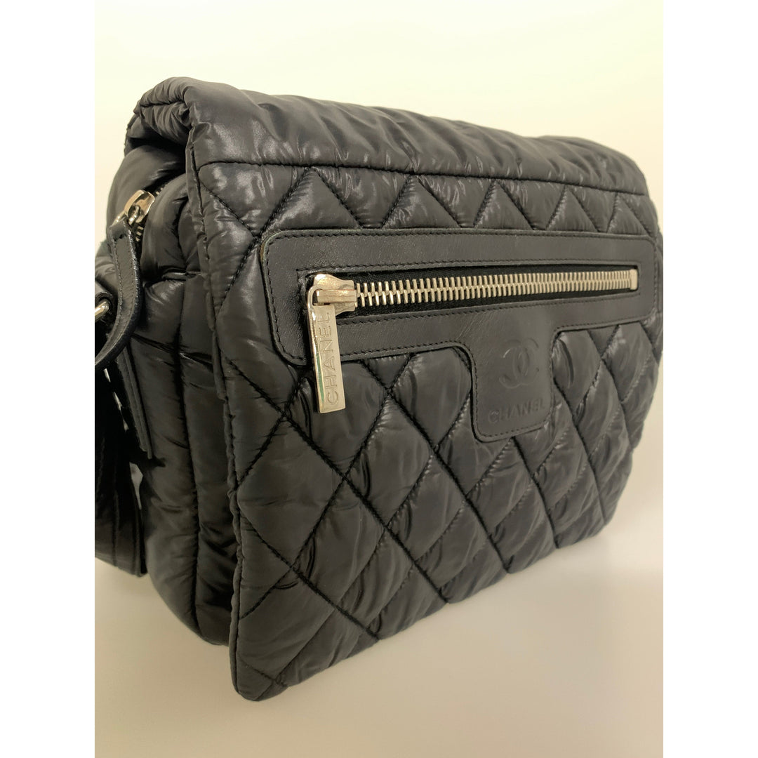 #CHANEL/COCO COCOON„ÉªCross Body Bag/BLK/Nylon/A48616