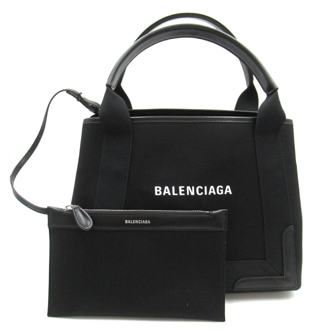 Top Quality Balenciaga Navy Small Cabas Canvas Tote Bag