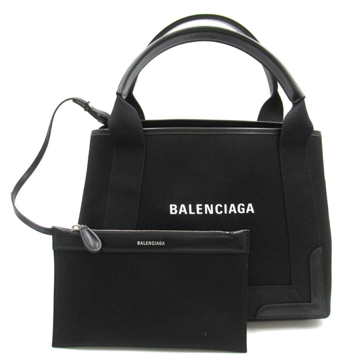 Top Quality Balenciaga Navy Small Cabas Canvas Tote Bag