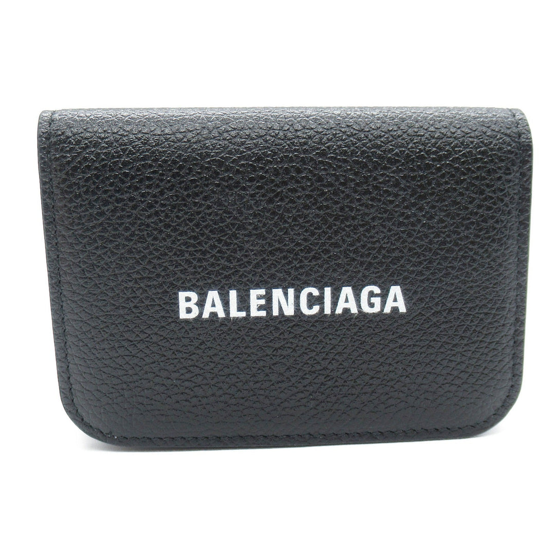 Top Quality Balenciaga Leather Trifold Wallet Black