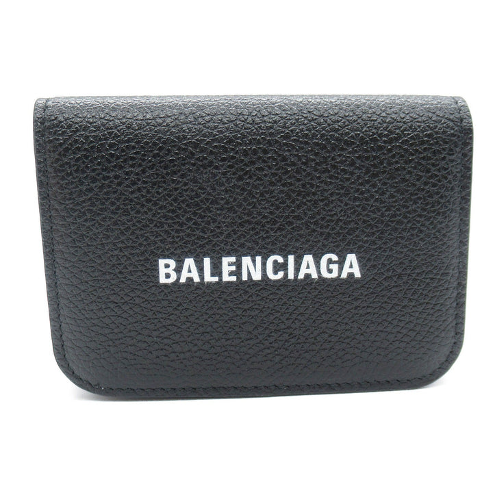 Top Quality Balenciaga Leather Trifold Wallet Black