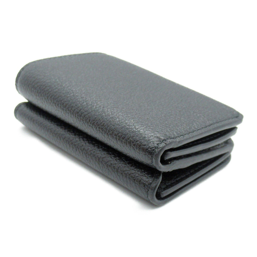 Top Quality Balenciaga Leather Trifold Wallet Black