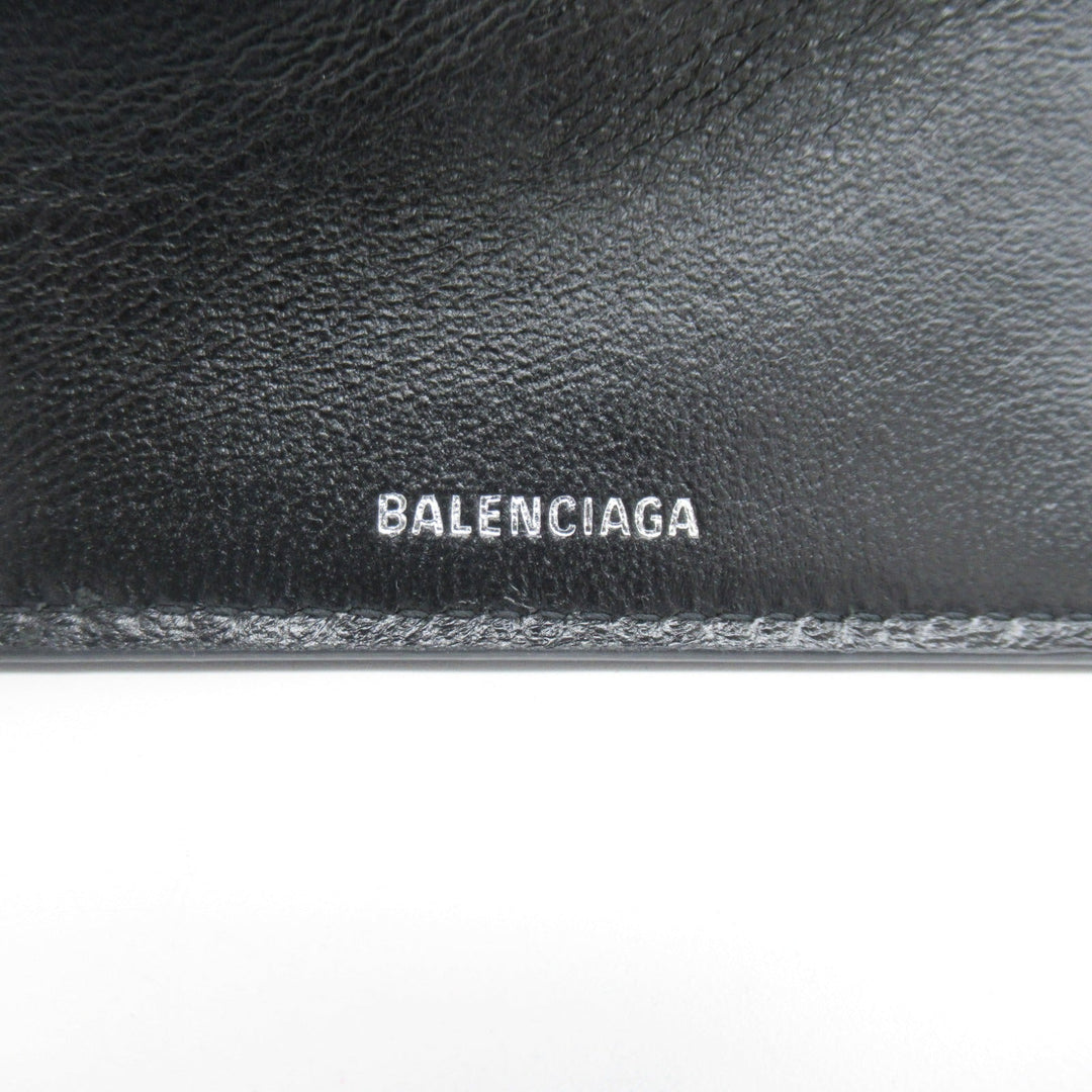 Top Quality Balenciaga Leather Trifold Wallet Black