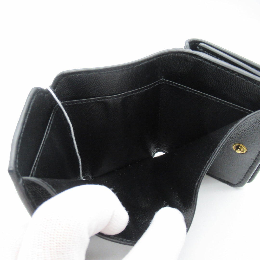 Top Quality Balenciaga Leather Trifold Wallet Black