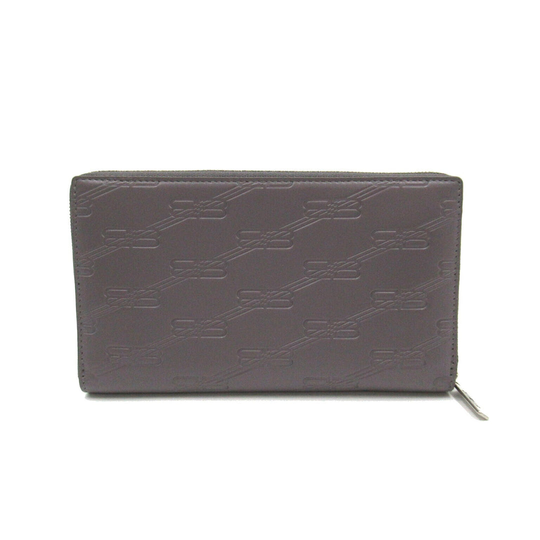 Top Quality Balenciaga Leather Round Wallet Gray