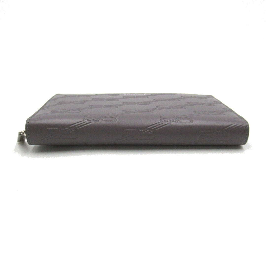 Top Quality Balenciaga Leather Round Wallet Gray