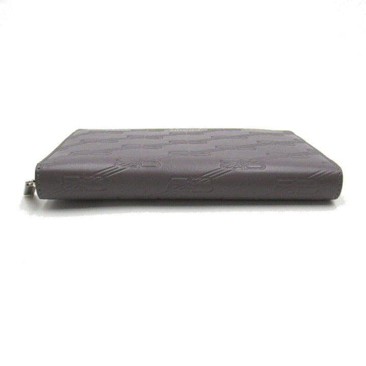 Top Quality Balenciaga Leather Round Wallet Gray