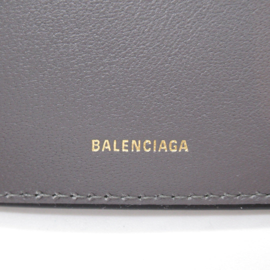 Top Quality Balenciaga Leather Trifold Wallet Black