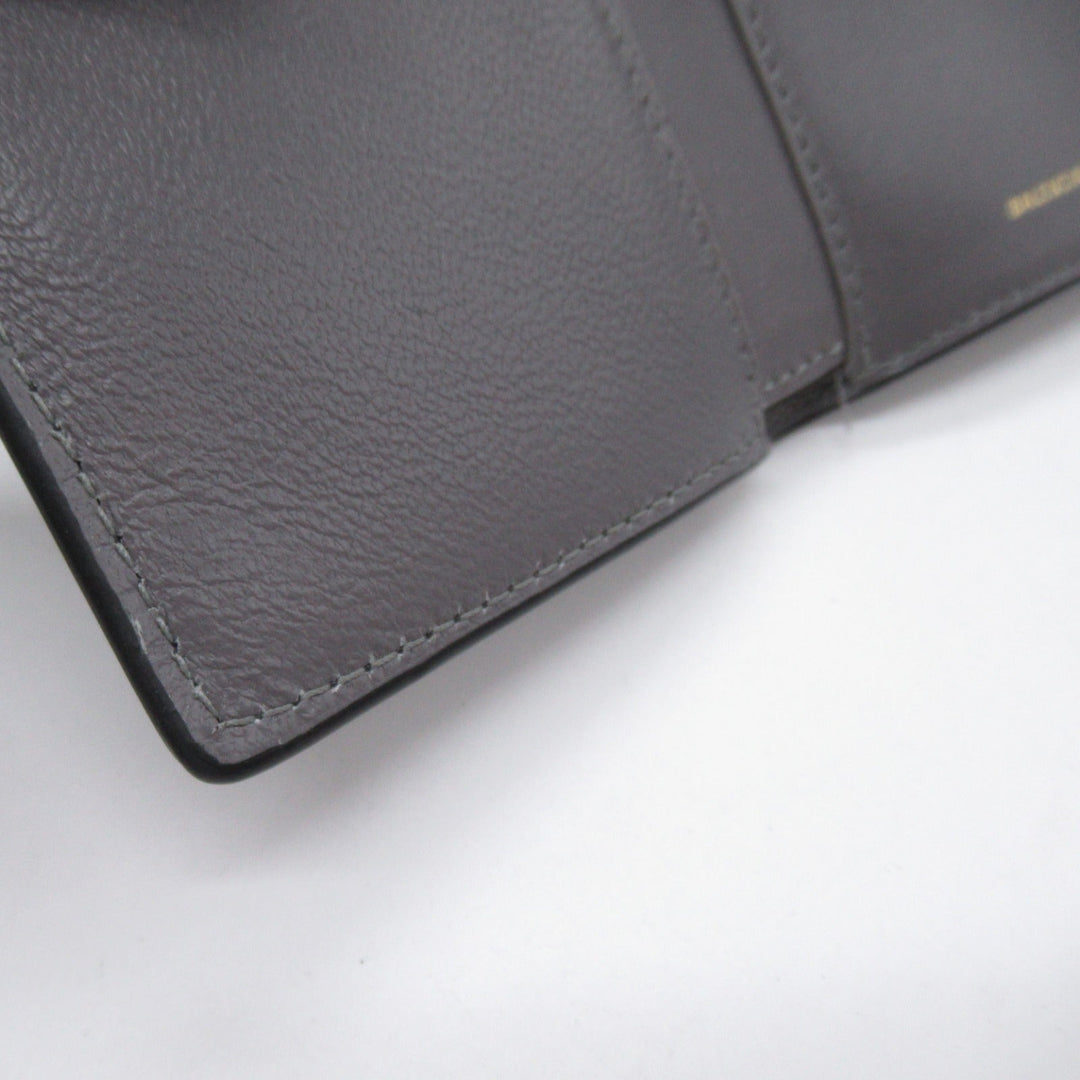 Top Quality Balenciaga Leather Trifold Wallet Black