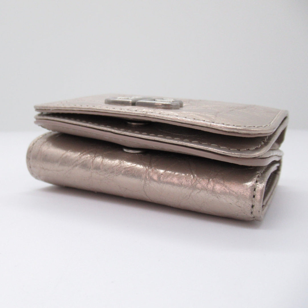 Top Quality Balenciaga Lambskin Trifold Wallet Beige