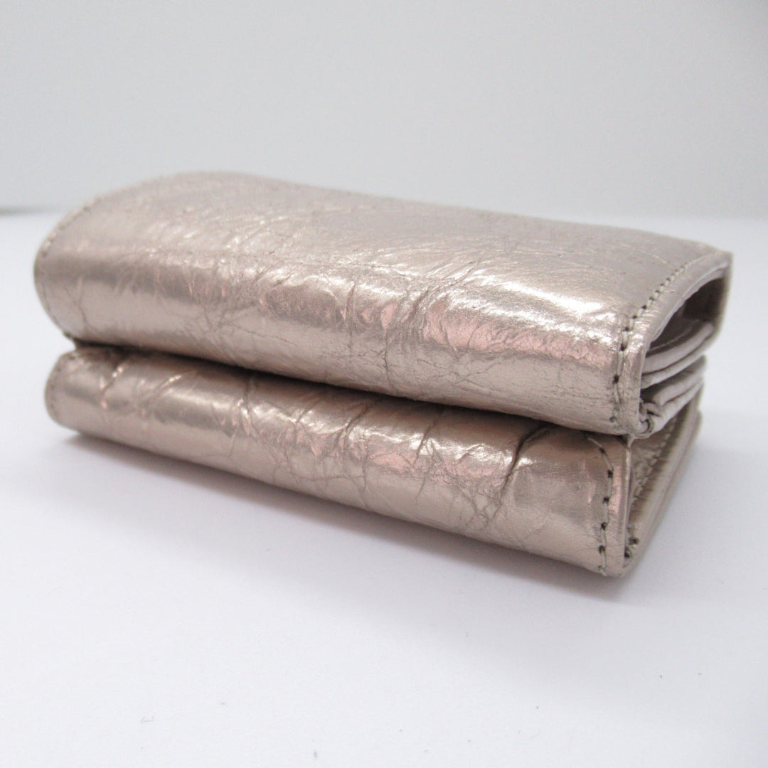 Top Quality Balenciaga Lambskin Trifold Wallet Beige