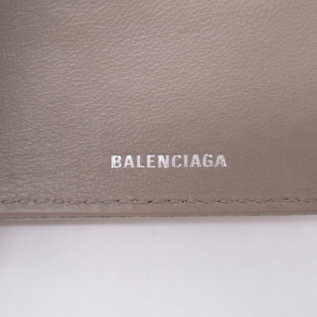 Top Quality Balenciaga Lambskin Trifold Wallet Beige