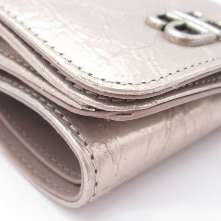 Top Quality Balenciaga Lambskin Trifold Wallet Beige