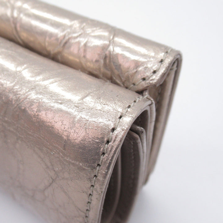 Top Quality Balenciaga Lambskin Trifold Wallet Beige