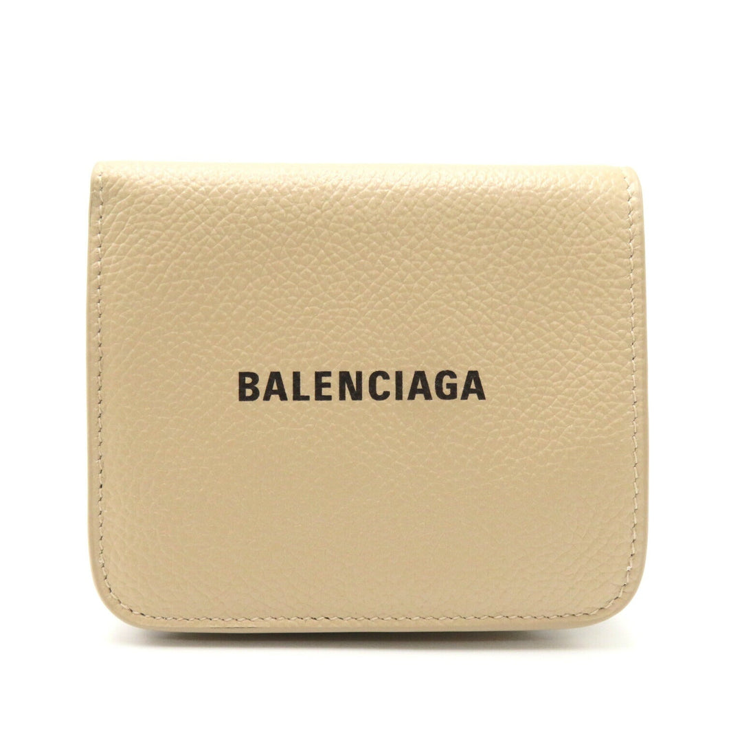 Top Quality Balenciaga Leather Bifold Wallet Beige
