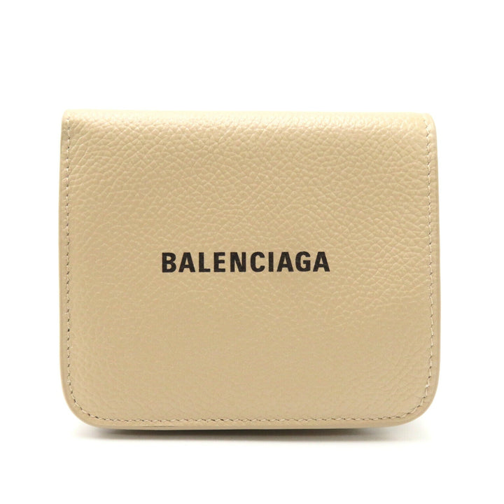 Top Quality Balenciaga Leather Bifold Wallet Beige