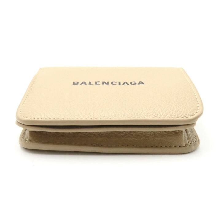 Top Quality Balenciaga Leather Bifold Wallet Beige