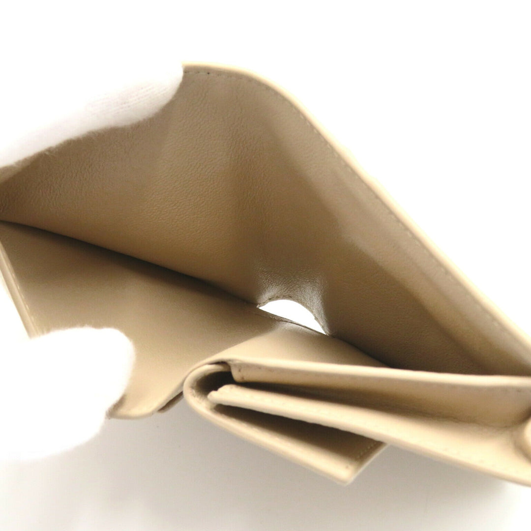 Top Quality Balenciaga Leather Bifold Wallet Beige
