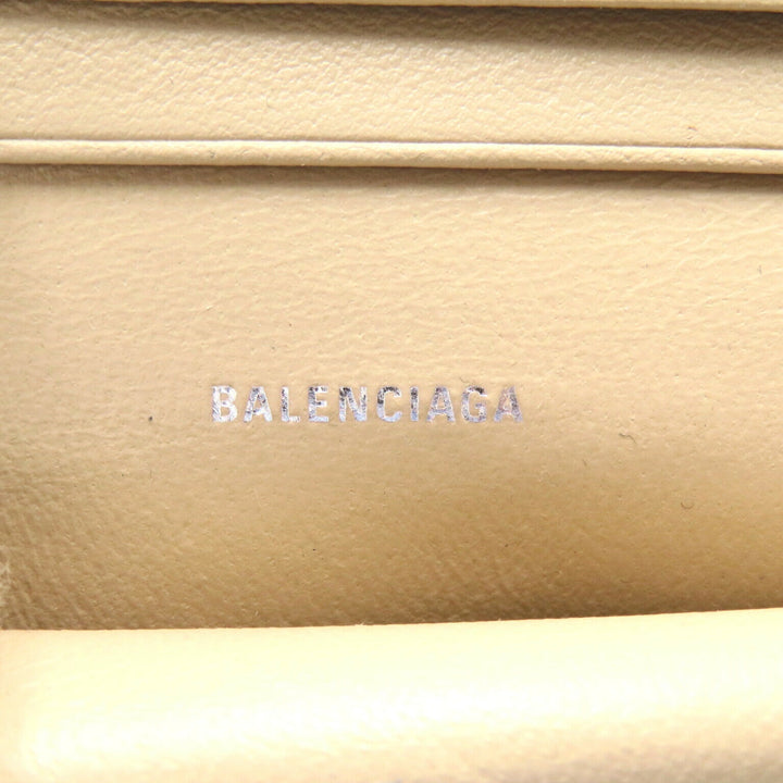Top Quality Balenciaga Leather Bifold Wallet Beige