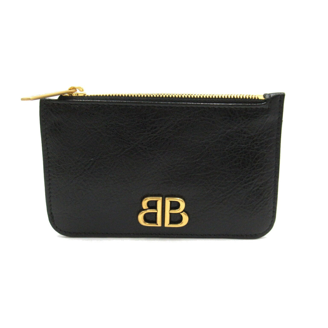 Top Quality Balenciaga Leather Coin Case Black