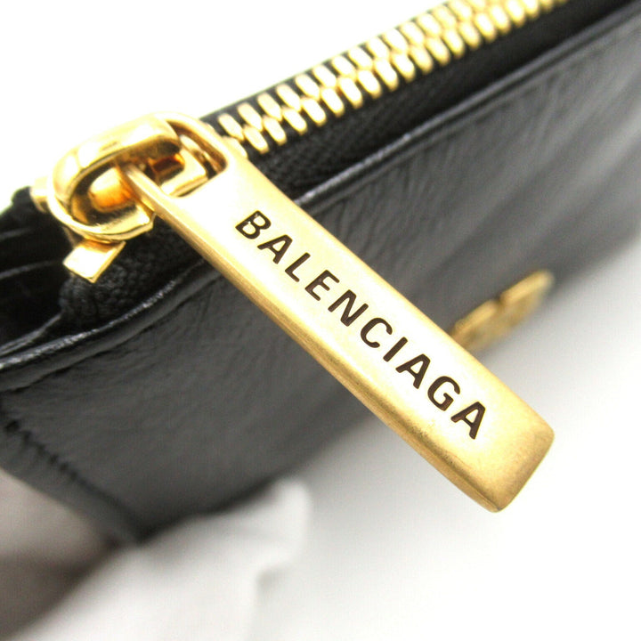 Top Quality Balenciaga Leather Coin Case Black