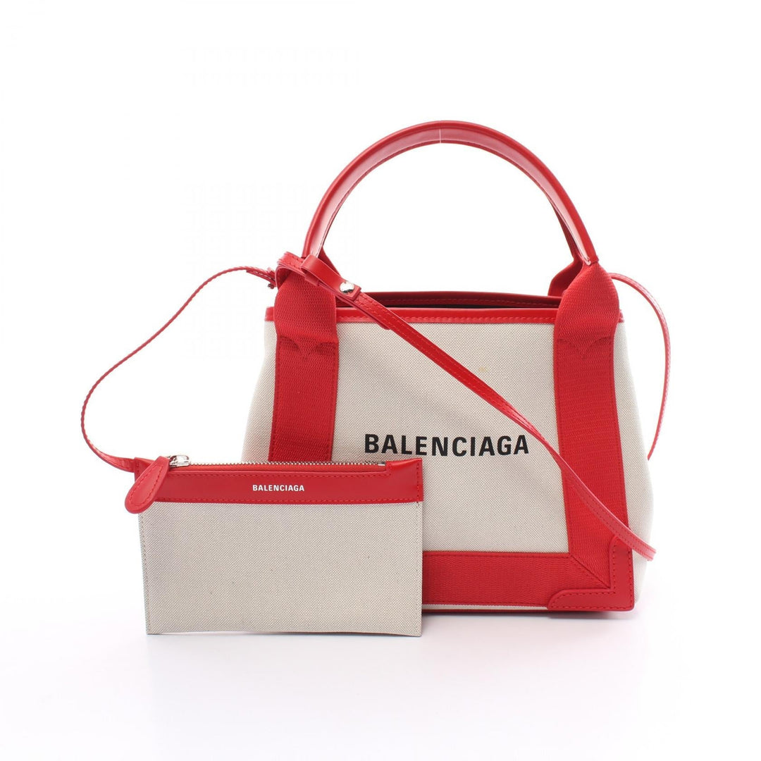 Top Quality Balenciaga Canvas Leather Navy Cabas XS Handbag