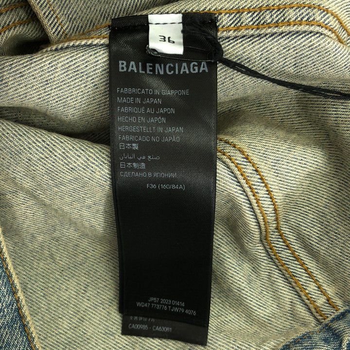 Top Quality Balenciaga Denim Jacket Cotton Blue