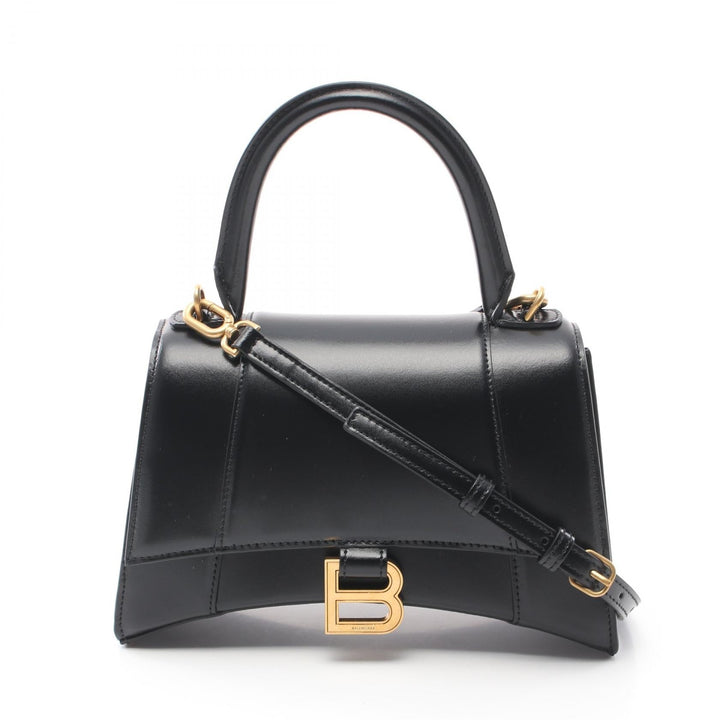 Top Quality Balenciaga Hourglass Small Leather Handbag Black