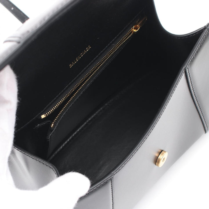 Top Quality Balenciaga Hourglass Small Leather Handbag Black