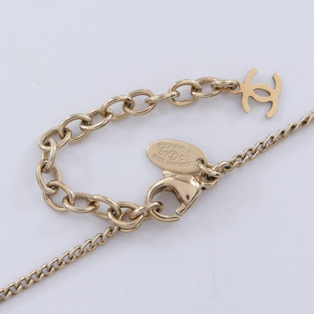 Top Quality Chanel Coco Mark Necklace Gold Resin Rhinestone