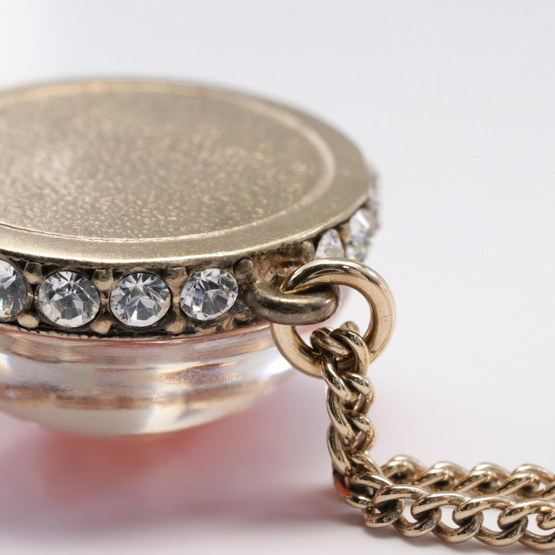Top Quality Chanel Coco Mark Necklace Gold Resin Rhinestone