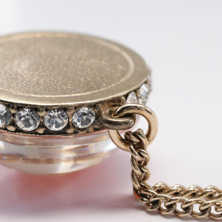 Top Quality Chanel Coco Mark Necklace Gold Resin Rhinestone