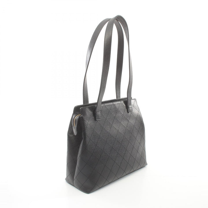 Top Quality Chanel Caviar Skin Matelasse Tote Bag Black