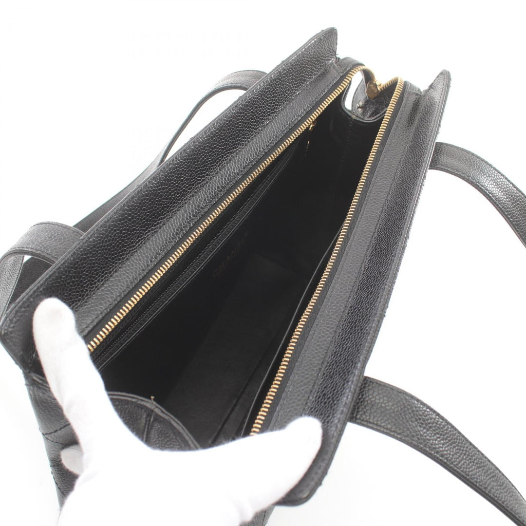 Top Quality Chanel Caviar Skin Matelasse Tote Bag Black