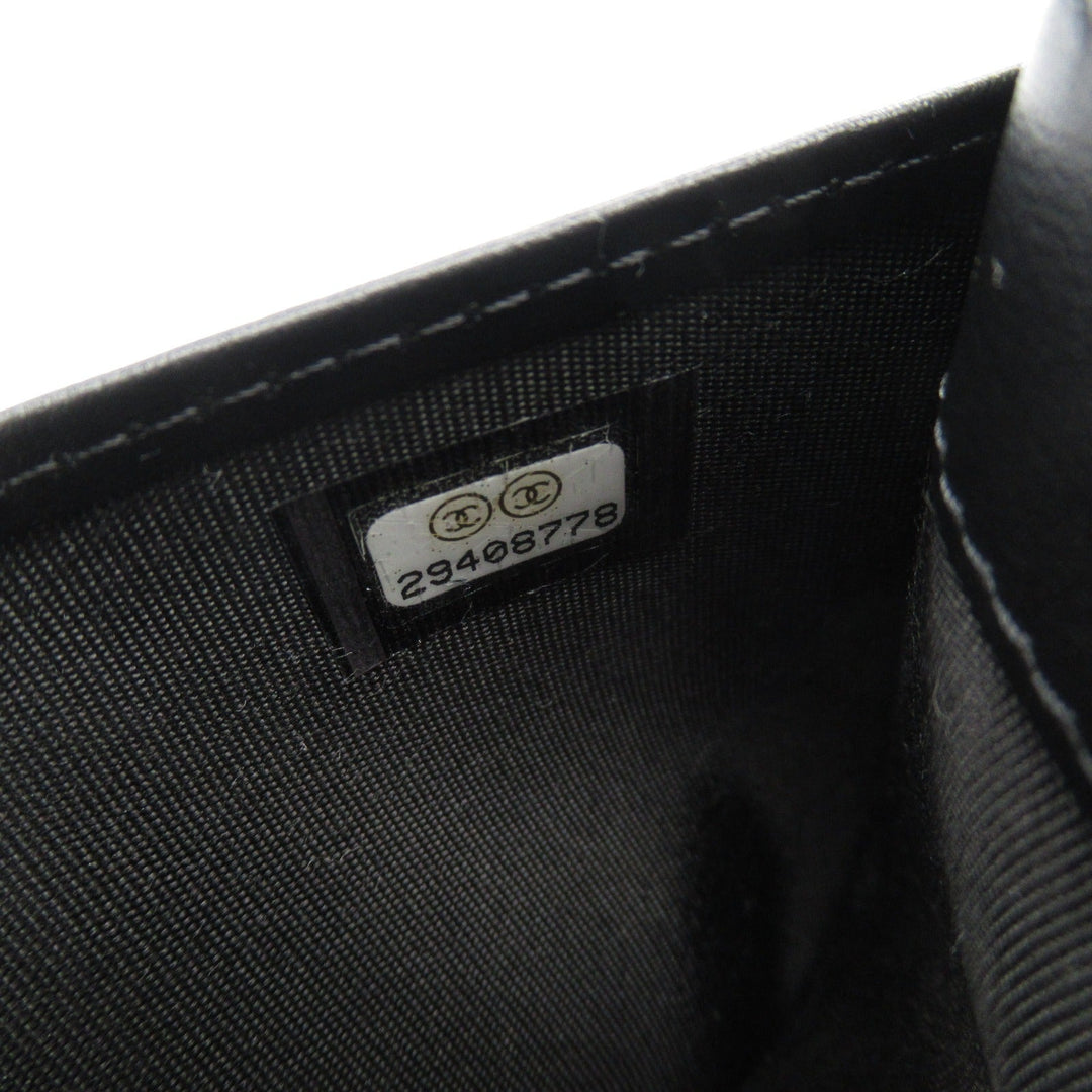 Top Quality Chanel Boy Zip Long Wallet Leather Black