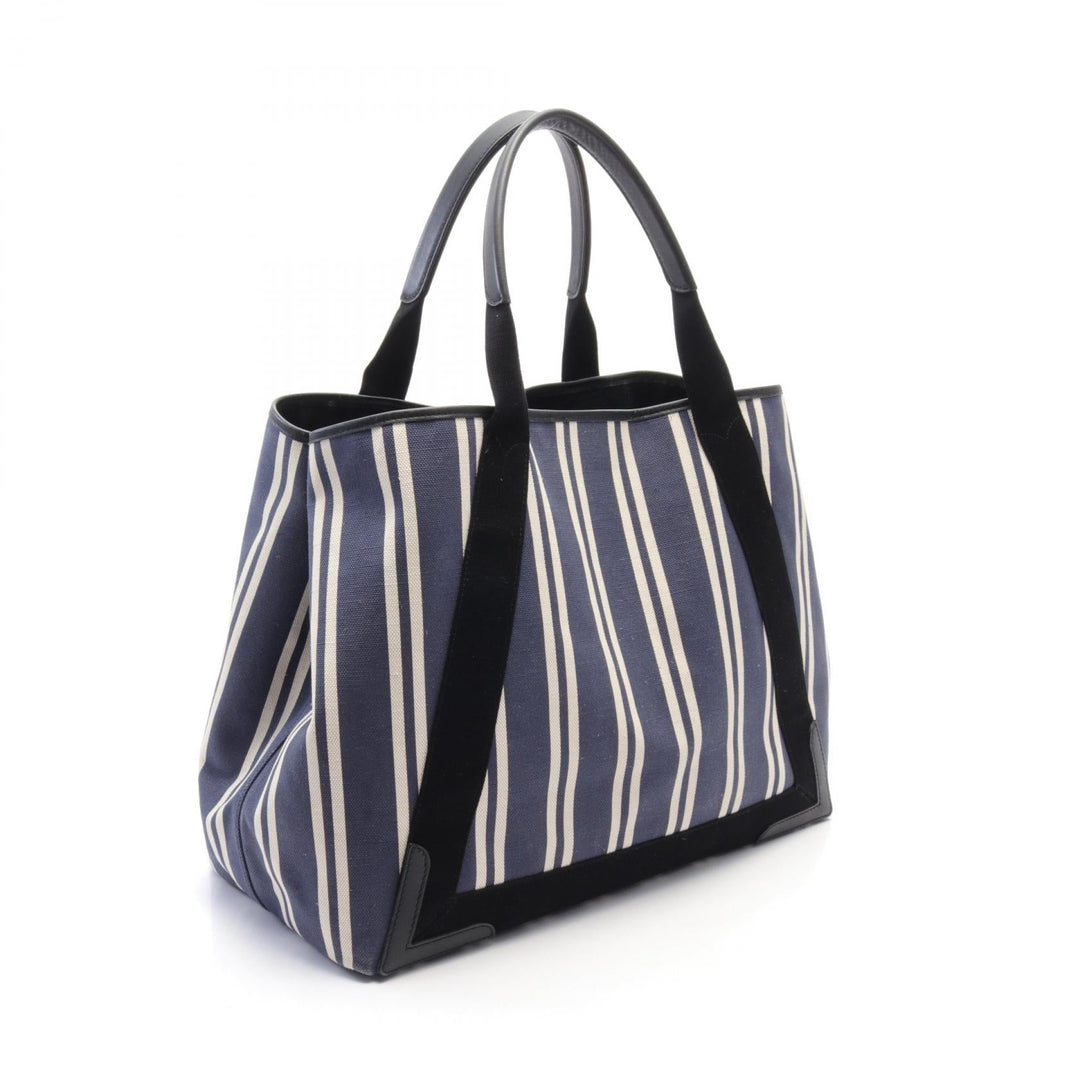 Top Quality Balenciaga Navy Cabas M Canvas Leather Tote