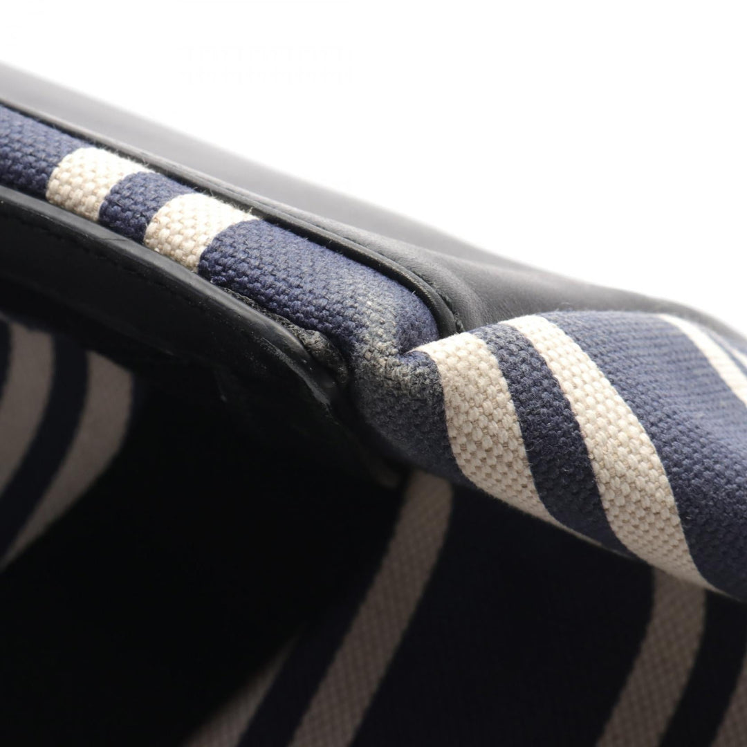 Top Quality Balenciaga Navy Cabas M Canvas Leather Tote