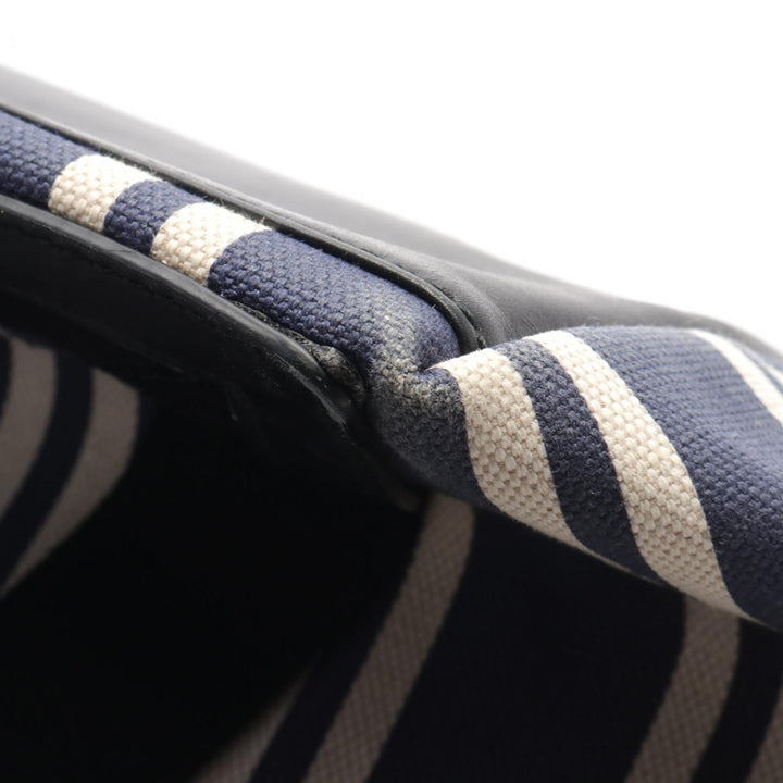 Top Quality Balenciaga Navy Cabas M Canvas Leather Tote