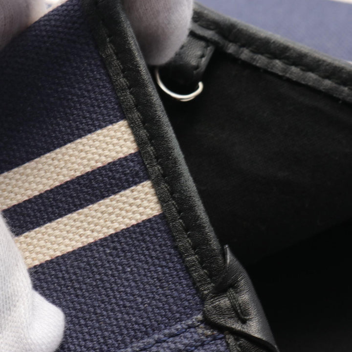 Top Quality Balenciaga Navy Cabas M Canvas Leather Tote