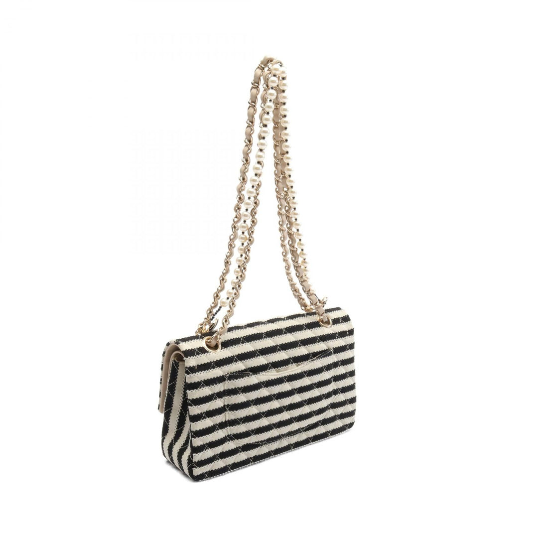 Top Quality Chanel Matelasse W Flap Shoulder Bag Leather Cotton