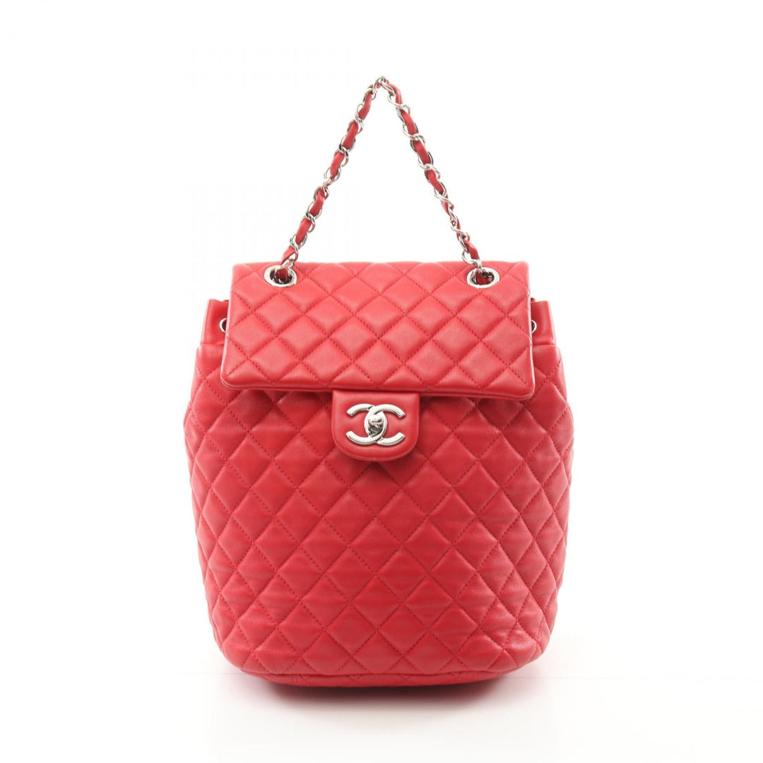 Top Quality Chanel Matelasse Lambskin Backpack Red
