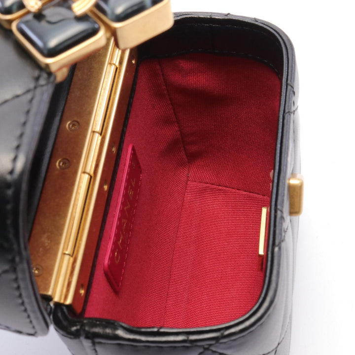 Top Quality Chanel Lambskin Matelasse Shoulder Bag Black