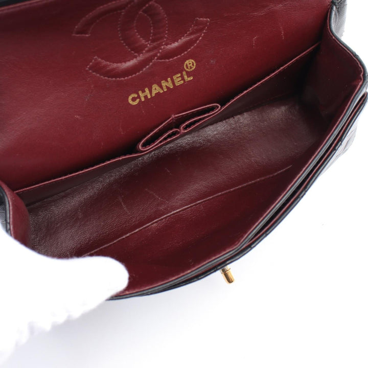 Chanel Lambskin Matelasse W Flap Shoulder Bag