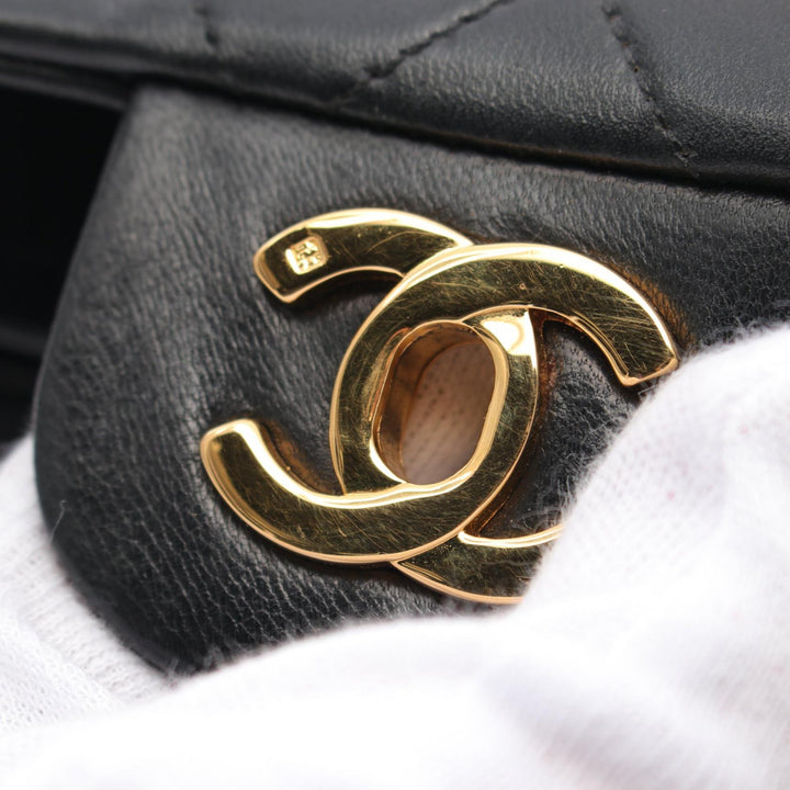 Chanel Lambskin Matelasse W Flap Shoulder Bag