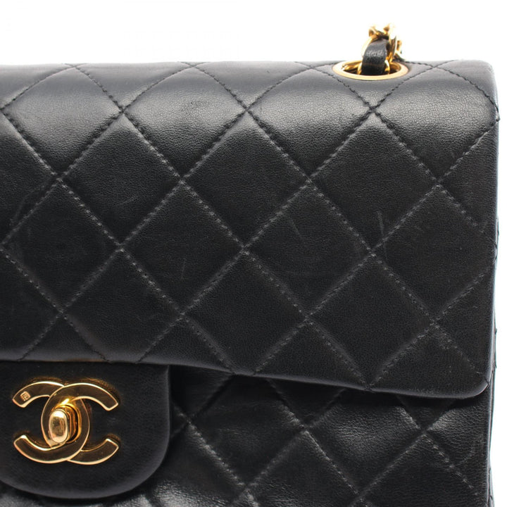 Chanel Lambskin Matelasse W Flap Shoulder Bag