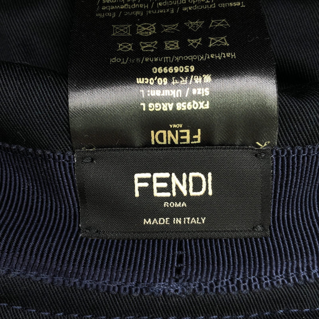 Fendi Cotton Bucket Hat Navy