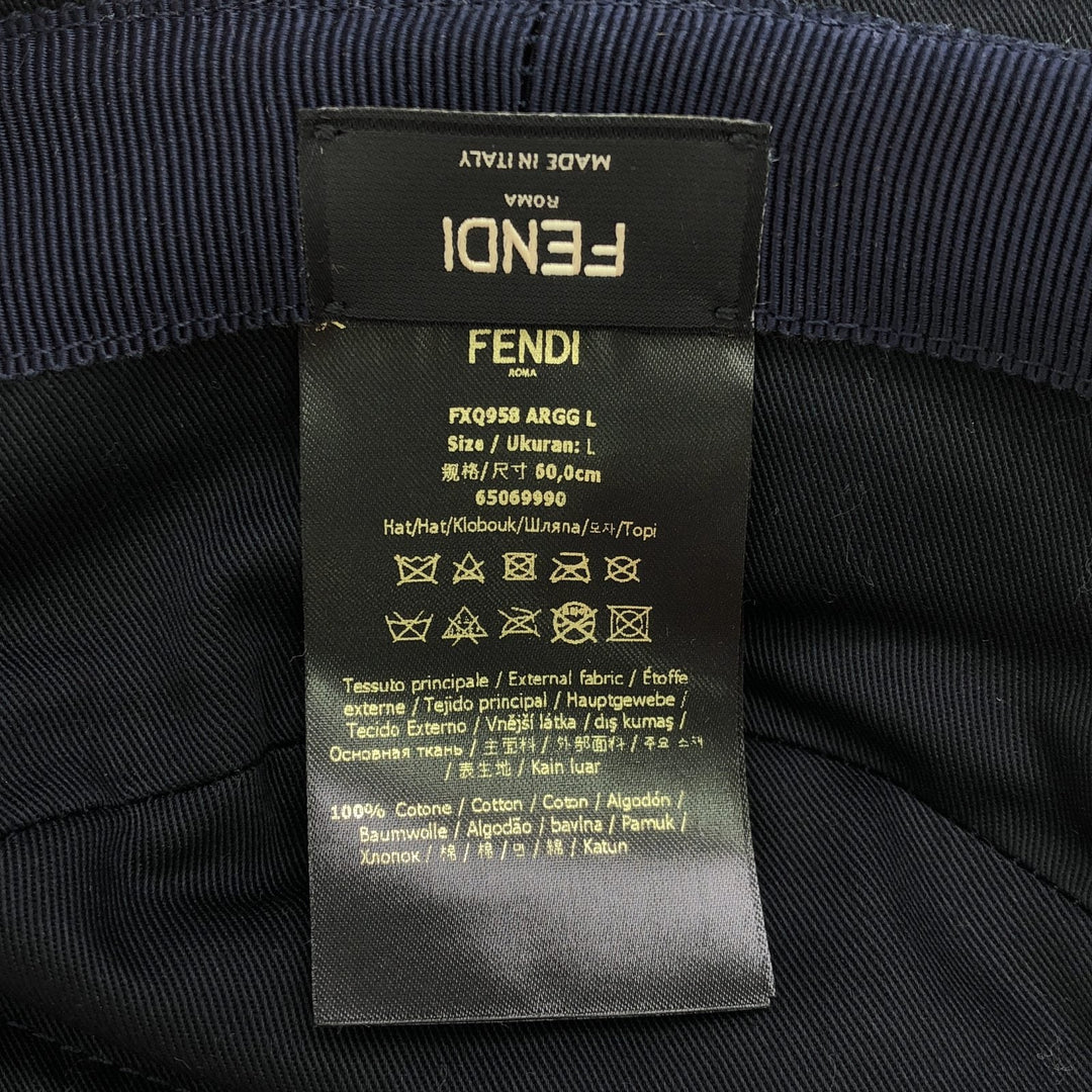 Fendi Cotton Bucket Hat Navy